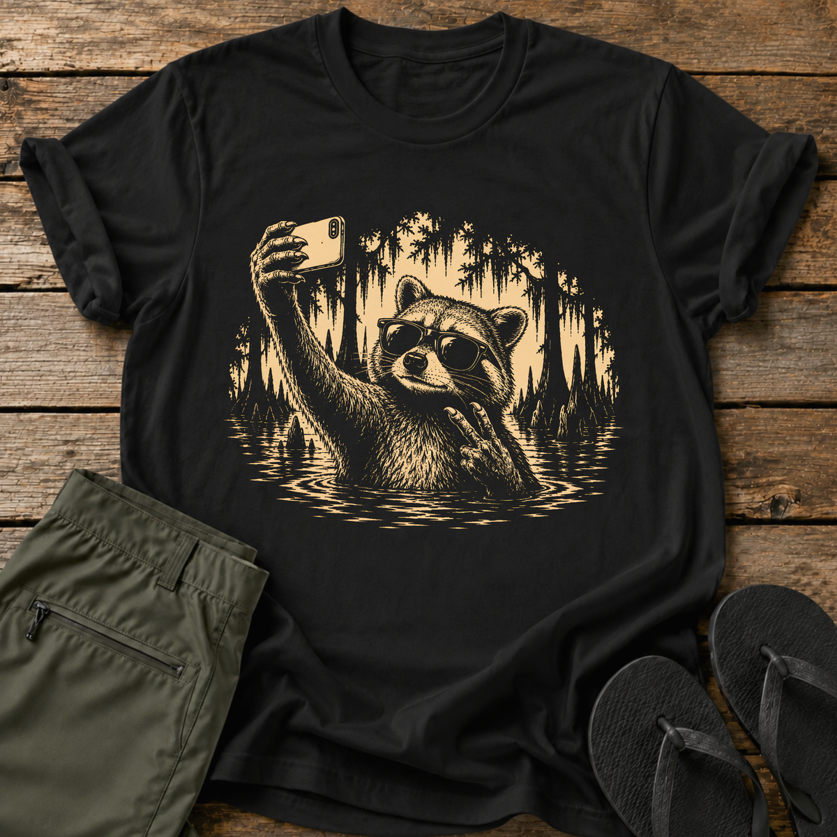 Raccoon Selfie T-Shirt