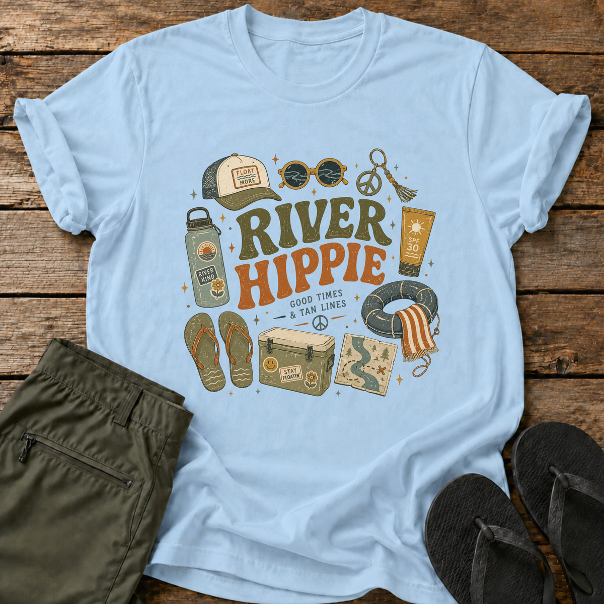 River Hippie Collage T-Shirt