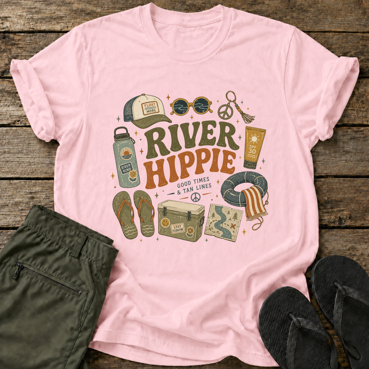 River Hippie Collage T-Shirt