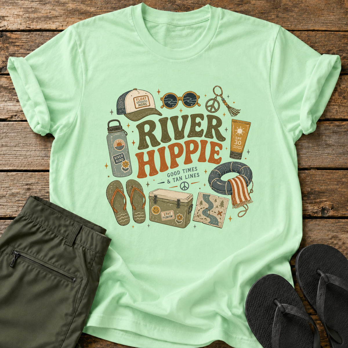 River Hippie Collage T-Shirt