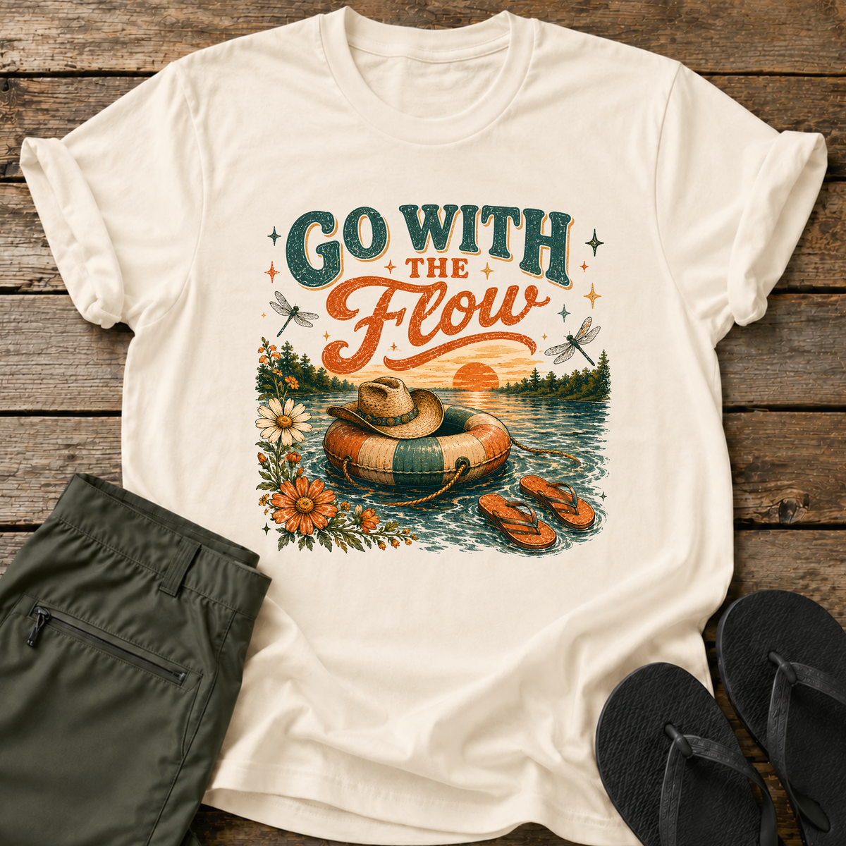 Go With The Flow Cowgirl T-Shirt