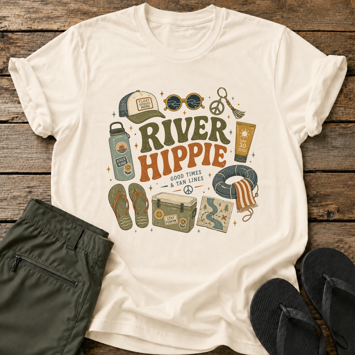 River Hippie Collage T-Shirt