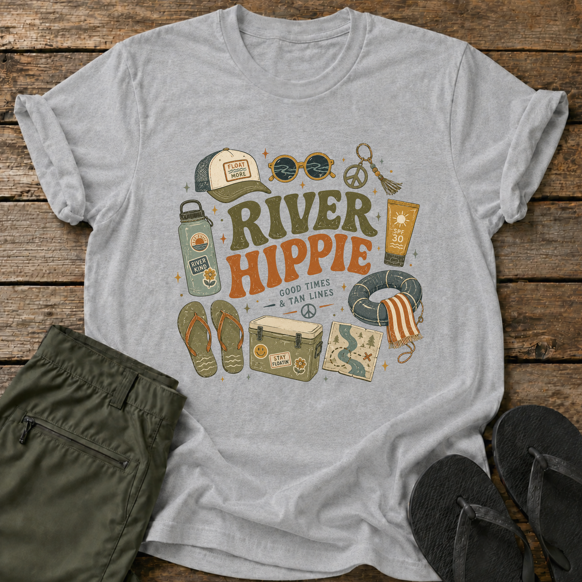 River Hippie Collage T-Shirt