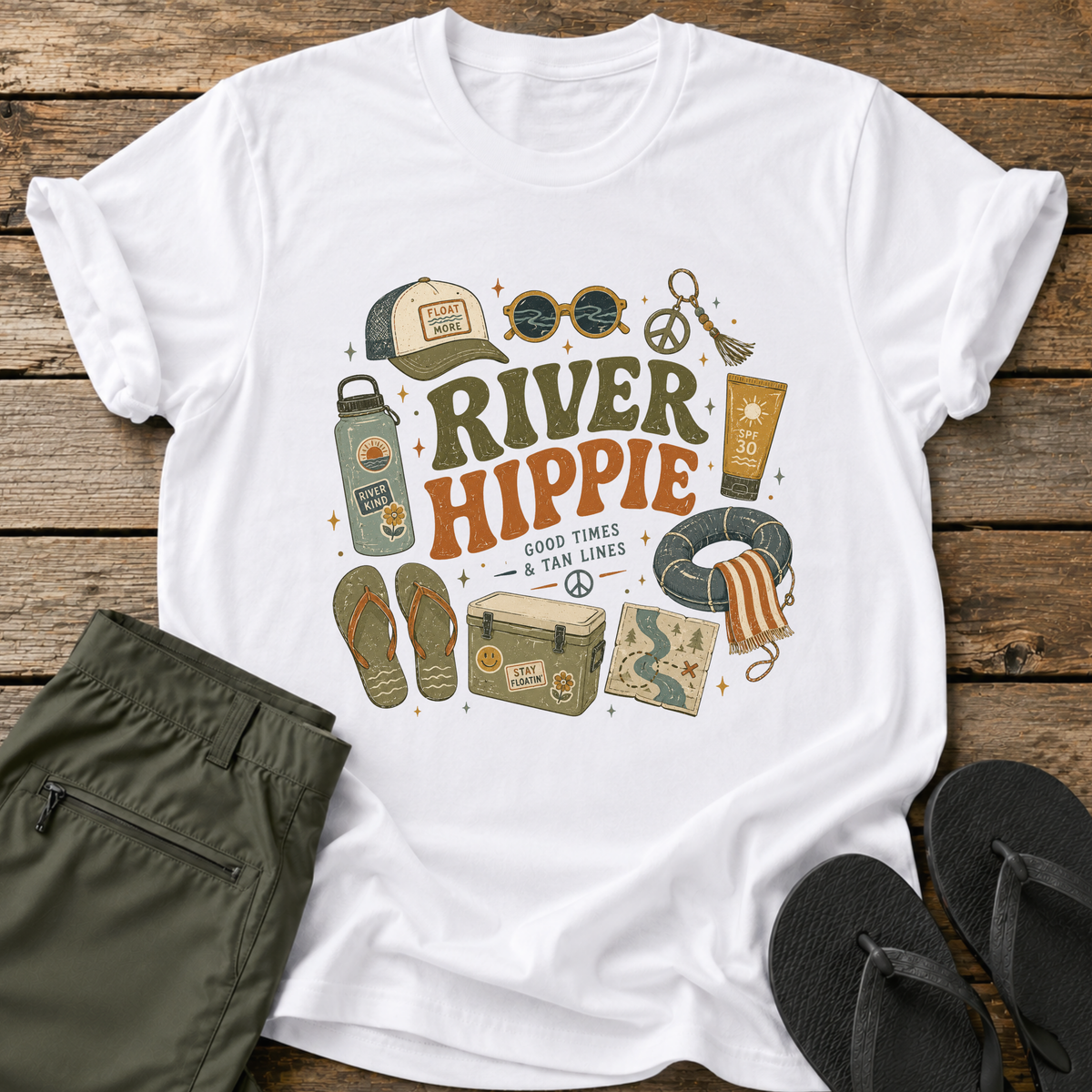 River Hippie Collage T-Shirt